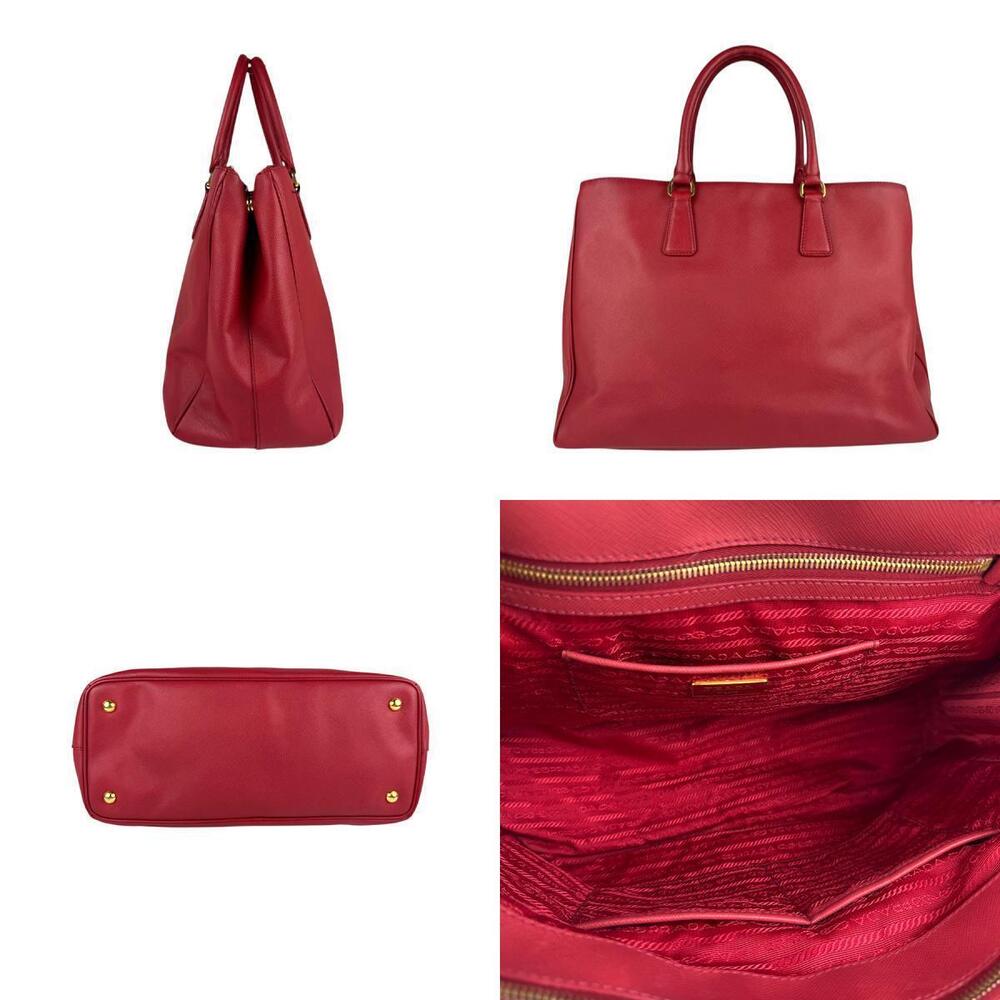 Prada Lux Tote Red Leather Saffiano Red